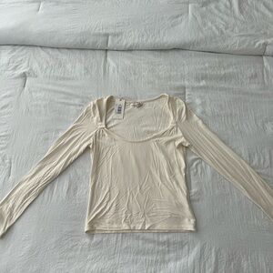 Z Supply Cream Long Sleeve Top